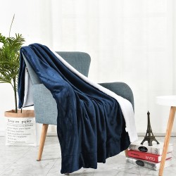 Warm Soft Room Sofa Design Double Layer Thick Luxury Sherpa Fleece Throw Flannel Blanket