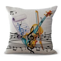 45x45cm Fashion Printing Musical Note Throw Pillow Cases Cafe Sofa Cushion Home Decor